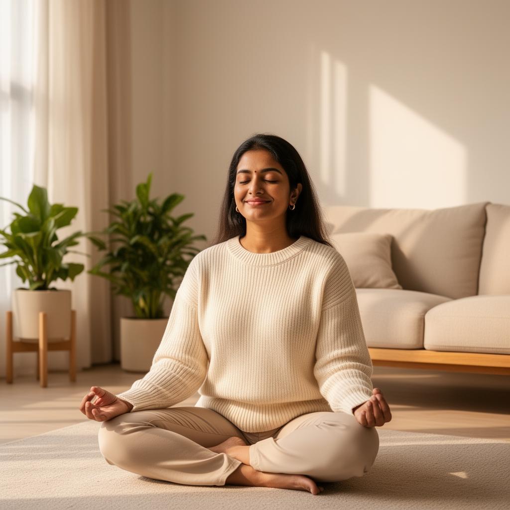 A mother thriving in calm and balance